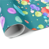 holiES -(ばちゃばちゃ)跳ねる数々のカラー1 +あなたのバックガー。 ラッピングペーパー (ロールコーナー)