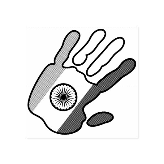 holiES – インド国旗の手+あなたのアイディア ラバースタンプ (インプリント)