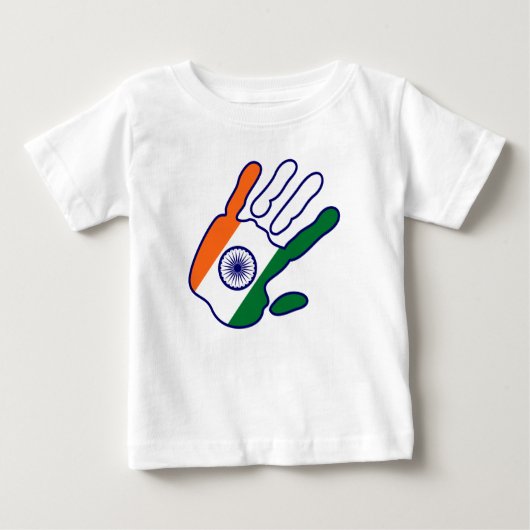 holiES – インド国旗の手 ベビーTシャツ (正面)
