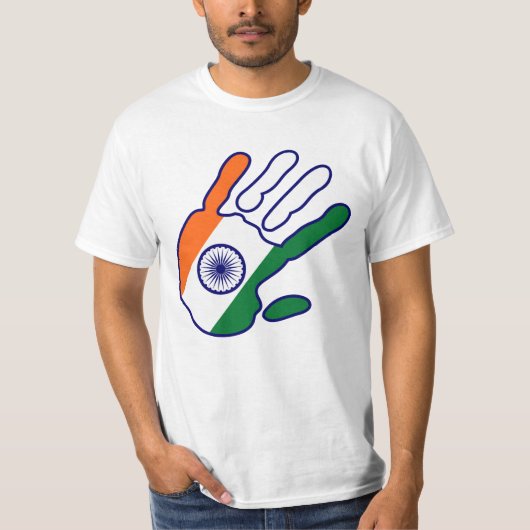 holiES – インド国旗の手 Tシャツ (正面)