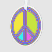 holiES -カラフルの平和サイン+あなたのアイディア オーナメント (正面)