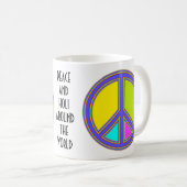 holiES -カラフルの平和サイン+あなたのアイディア コーヒーマグカップ (正面右)