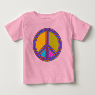 holiES -カラフルの平和サイン+あなたのアイディア ベビーTシャツ