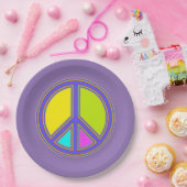 holiES -カラフルの平和サイン+あなたのアイディア ペーパープレート (パーティー)
