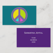 holiES -カラフルの平和サイン+あなたのアイディア 名刺 (正面/裏面)