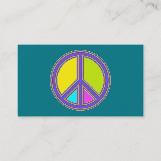 holiES -カラフルの平和サイン+あなたのアイディア 名刺 (正面)