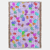 holiES – 手のドットの色付きパターン1 スローブランケット (正面縦)