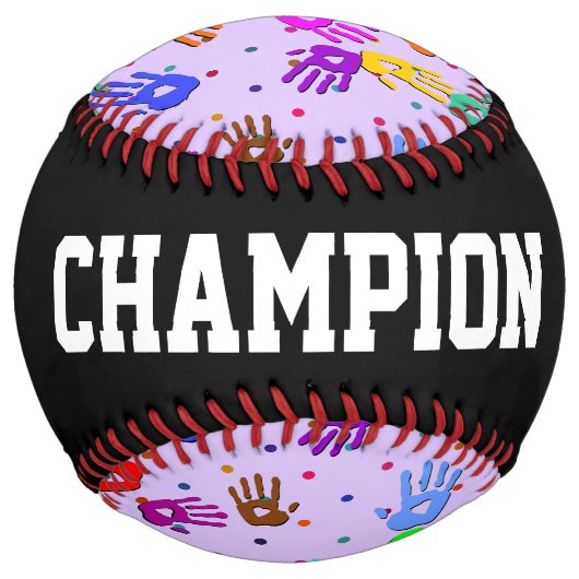 holiES – 手のドットの色付きパターン1 ソフトボール (正面)