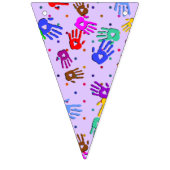 holiES – 手のドットの色付きパターン1 バンティングフラッグ (第3の旗)