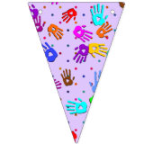 holiES – 手のドットの色付きパターン1 バンティングフラッグ (第2の旗)