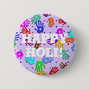holiES – 手のドットの色付きパターン1 缶バッジ