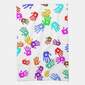 holiES – 手の色のパターン1 +あなたのバックガー。 キッチンタオル (縦)