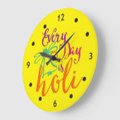 holiES – 毎日Holi + your backgr.&アイディア ラージ壁時計 (傾斜)