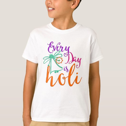 holiES – 毎日Holi + your backgr.&アイディア Tシャツ (正面)