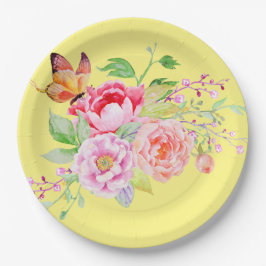 holiES – 水彩春の花ブーケ2 ペーパープレート