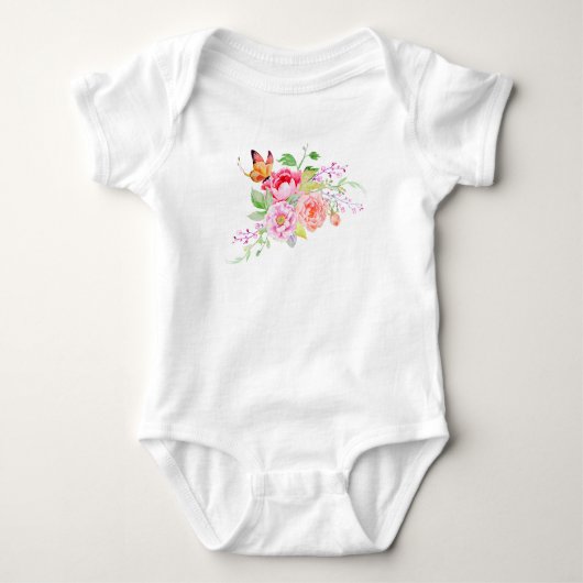 holiES – 水彩春の花ブーケ2 Tシャツ (正面)