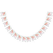 holiES -水彩画の春の花の花束2 バンティングフラッグ (全)