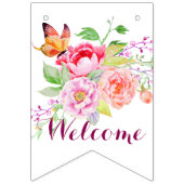 holiES -水彩画の春の花の花束2 バンティングフラッグ (第2の旗)