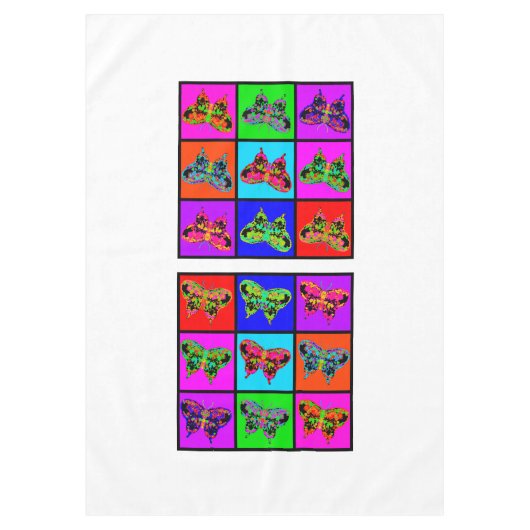 holiES – 蝶サイケデリックモザイク テーブルクロス (正面)