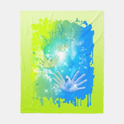 holiES - 飛んでいる Hands Pights ART フリースブランケット (正面)