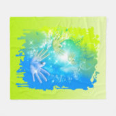 holiES - 飛んでいる Hands Pights ART フリースブランケット (正面(横))