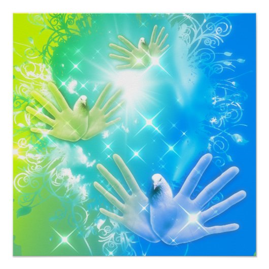 holiES - 飛んでいる Hands Pights ART ポスター (正面)