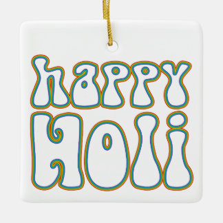 holiES - HAPPY HOLIのシンプルな色のアウトライン1 セラミックオーナメント