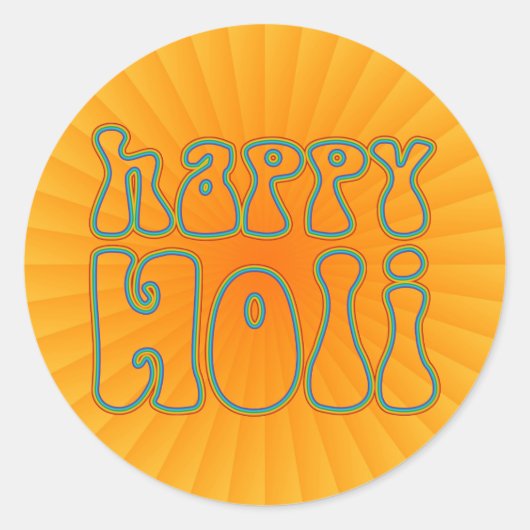 holiES - HAPPY HOLIのシンプルな色のアウトライン1 ラウンドシール (正面)