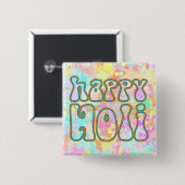 holiES - HAPPY HOLIのシンプルな色のアウトライン1 缶バッジ (正面&裏面)