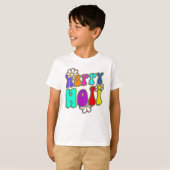 holiES - HAPPY HOLIアウトライン花1 Tシャツ (正面フル)