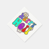 holiES - HAPPY HOLI色輪郭花1 スタンダードカクテルナプキン (角)