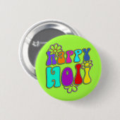 holiES - HAPPY HOLI色輪郭花1 缶バッジ (正面&裏面)