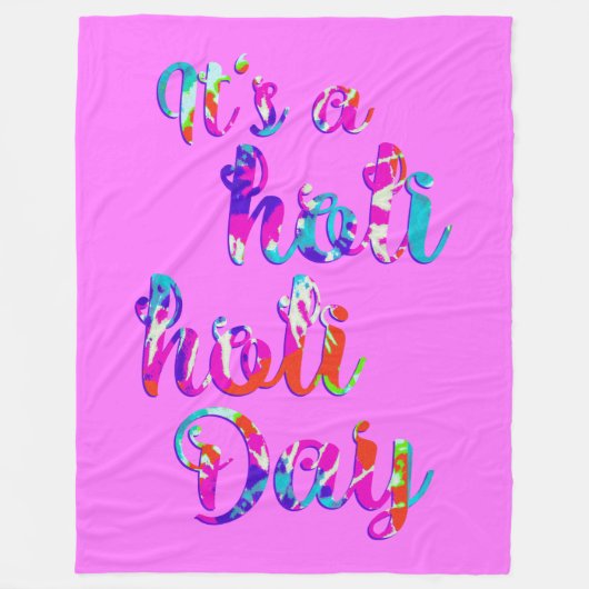 HOLIes - HOLI HOLI DAY + your backgr. フリースブランケット (正面)