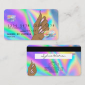 Holigraphクレジットカード爪、 ネイル技術の追加ロゴ 名刺 (正面/裏面)