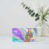 Holigraphクレジットカード爪、 ネイル技術の追加ロゴ 名刺 (スタンド正面)