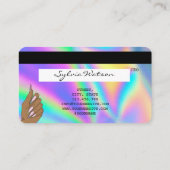 Holigraphクレジットカード爪、 ネイル技術の追加ロゴ 名刺 (裏面)