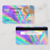 Holigraphクレジットカード爪、 ネイル技術の追加ロゴ 名刺 (正面/裏面)