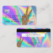 Holigraphクレジットカード爪、 ネイル技術の追加ロゴ 名刺 (正面/裏面)