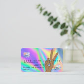 Holigraphクレジットカード爪、 ネイル技術の追加ロゴ 名刺 (スタンド正面)