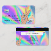 Holigraphクレジットカード爪、 ネイル技術の追加ロゴ 名刺 (正面/裏面)