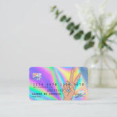 Holigraphクレジットカード爪、 ネイル技術の追加ロゴ 名刺 (スタンド正面)