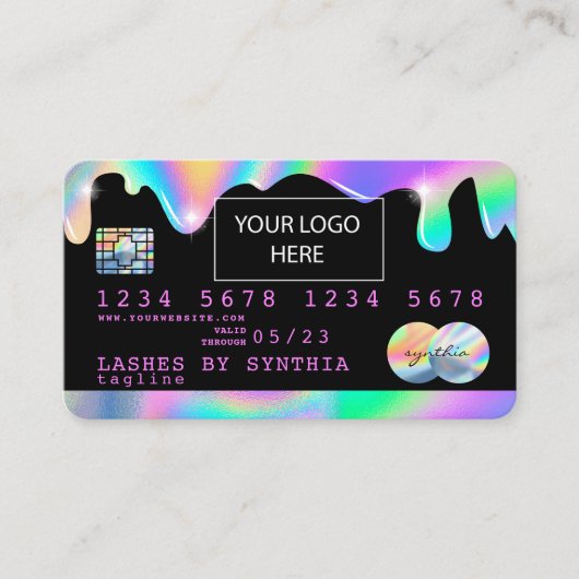 Holigraph Unicornクレジットカードあなたのロゴを追加 名刺 (正面)