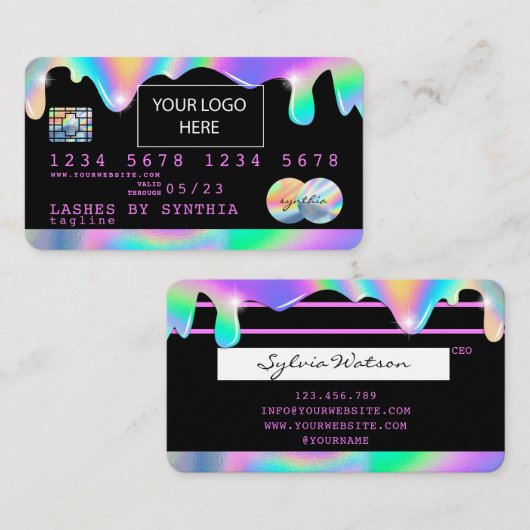 Holigraph Unicornクレジットカードあなたのロゴを追加 名刺 (正面/裏面)