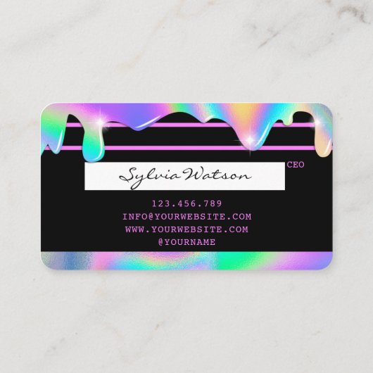 Holigraph Unicornクレジットカードあなたのロゴを追加 名刺 (裏面)