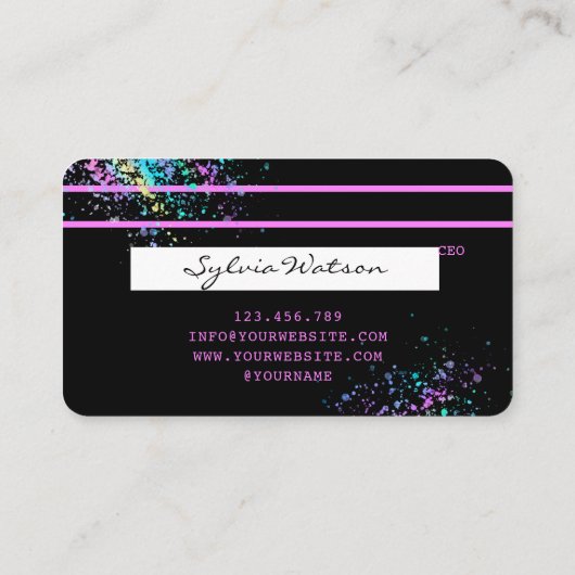 Holigraph Unicorn Dripp Credit Cardあなたのロゴを追加 名刺 (裏面)