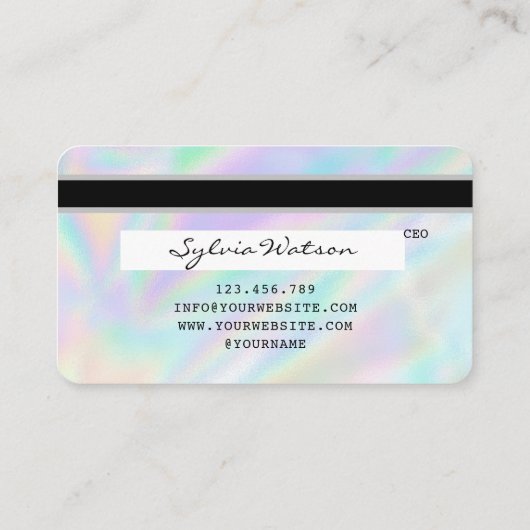 Holigraph Unicorn Dripp Credit Cardあなたのロゴを追加 名刺 (裏面)