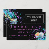 Holigraph UnicornTHNK YOUクレジットカードの追加ロゴ サンキューカード (正面/裏面)