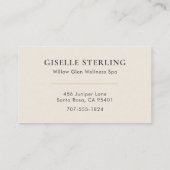 Holistic Esthetician 名刺 (裏面)