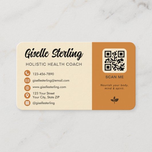 Holistic Health Coach QR Code Photo 名刺 (正面)