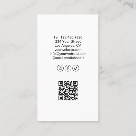 Holistic Health Therapist Logo QR Code White 名刺 (裏面)